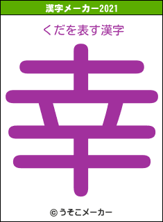 くだの2021年の漢字メーカー結果