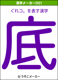 ぐれコ。の2021年の漢字メーカー結果