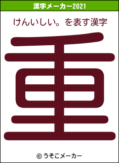 けんいしい。の2021年の漢字メーカー結果