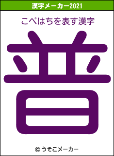 こぺはちの2021年の漢字メーカー結果