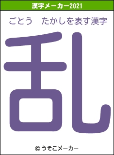 ごとう　たかしの2021年の漢字メーカー結果