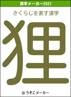 さくらじの2021年の漢字メーカー結果