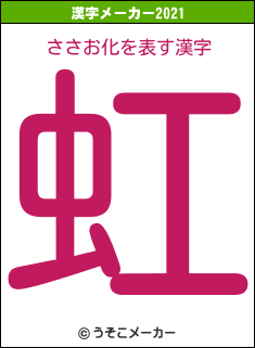 ささお化の2021年の漢字メーカー結果