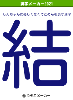しんちゃんに優しくなくてごめんの2021年の漢字メーカー結果