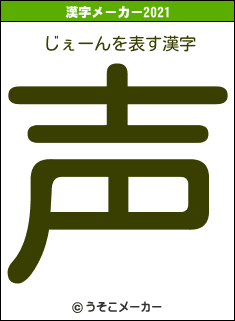 じぇーんの2021年の漢字メーカー結果