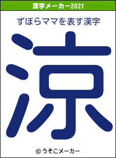 ずぼらママの2021年の漢字メーカー結果