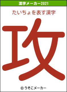 たいちょの2021年の漢字メーカー結果