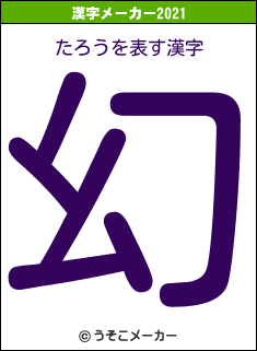 たろうの2021年の漢字メーカー結果