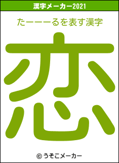 たーーーるの2021年の漢字メーカー結果