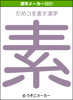 だめコの2021年の漢字メーカー結果