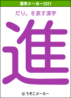だり。の2021年の漢字メーカー結果