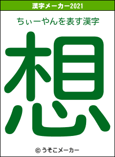 ちぃーやんの2021年の漢字メーカー結果