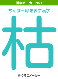 ちんぽっぽの2021年の漢字メーカー結果