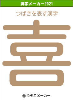 つばきの2021年の漢字メーカー結果