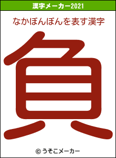 なかぼんぼんの2021年の漢字メーカー結果