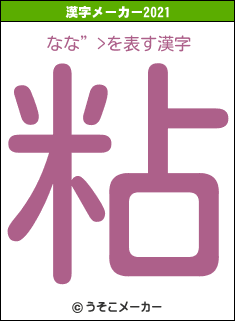 なな”>の2021年の漢字メーカー結果