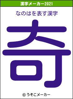 なのはの2021年の漢字メーカー結果