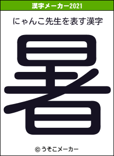 にゃんこ先生の2021年の漢字メーカー結果