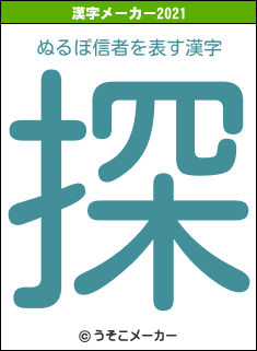 ぬるぽ信者の2021年の漢字メーカー結果