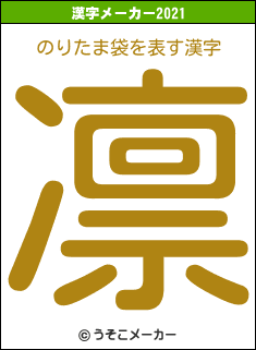 のりたま袋の2021年の漢字メーカー結果