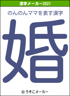 のんのんママの2021年の漢字メーカー結果