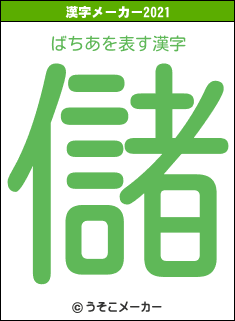 ばちあの2021年の漢字メーカー結果