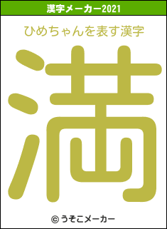 ひめちゃんの2021年の漢字メーカー結果