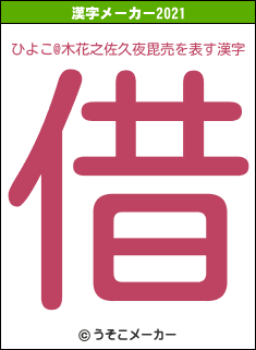 ひよこ@木花之佐久夜毘売の2021年の漢字メーカー結果