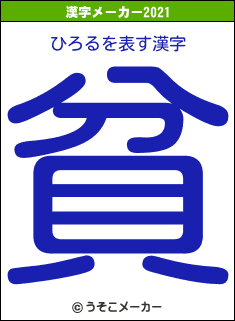 ひろるの2021年の漢字メーカー結果