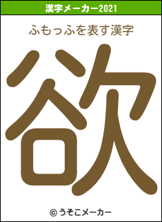 ふもっふの2021年の漢字メーカー結果