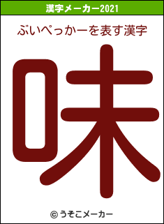 ぶいぺっかーの2021年の漢字メーカー結果