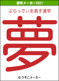 ぶらっでぃの2021年の漢字メーカー結果