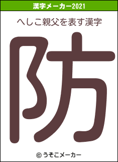 へしこ親父の2021年の漢字メーカー結果