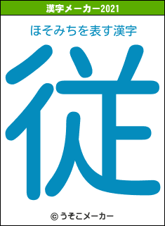 ほそみちの2021年の漢字メーカー結果