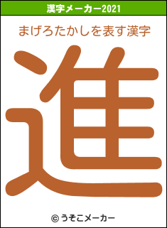 まげろたかしの2021年の漢字メーカー結果