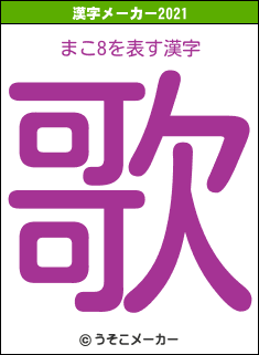 まこ8の2021年の漢字メーカー結果