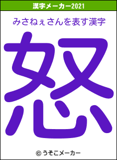 みさねぇさんの2021年の漢字メーカー結果