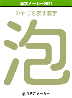 みやじの2021年の漢字メーカー結果