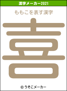 ももこの2021年の漢字メーカー結果