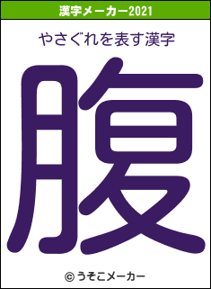 やさぐれの2021年の漢字メーカー結果