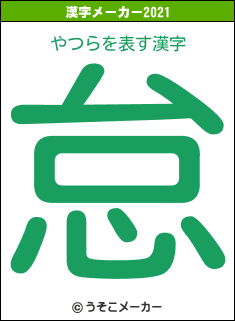 やつらの2021年の漢字メーカー結果