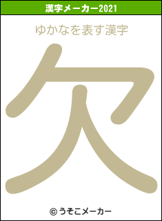 ゆかなの2021年の漢字メーカー結果