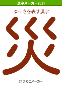 ゆっきの2021年の漢字メーカー結果