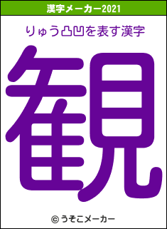 りゅう凸凹の2021年の漢字メーカー結果