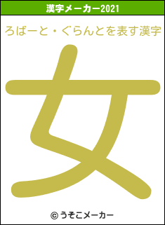 ろばーと・ぐらんとの2021年の漢字メーカー結果