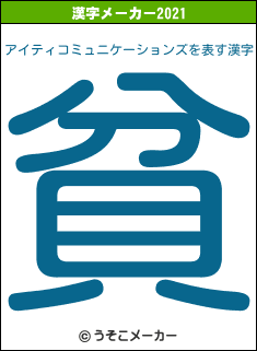 アイティコミュニケーションズの2021年の漢字メーカー結果