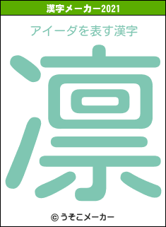 アイーダの2021年の漢字メーカー結果