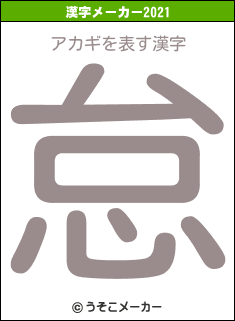 アカギの2021年の漢字メーカー結果