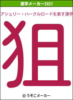 アシュリー・ハークルロードの2021年の漢字メーカー結果