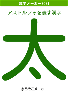 アストルフォの2021年の漢字メーカー結果